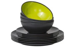 Juego De Vajilla De Melamina Línea Gris Gimex 12 Pzas.