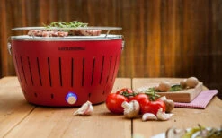 Parrilla De Carbón/mesa LotusGrill S Con Bolsa De Transporte Rojo Fuego