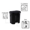 Rotho Waste Bin Duo 2 X 10 Litros Negro