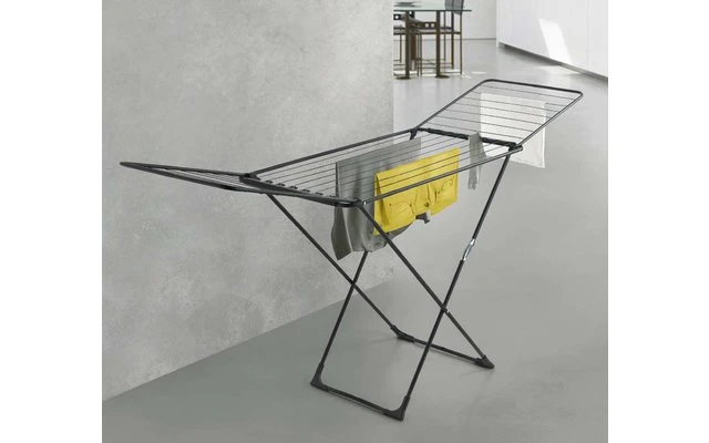 MetalTex Secador De Ropa De Ala Metálica Plegable Negro Mate 3 MetalTex Secador De Ropa De Ala Metálica Plegable Negro Mate