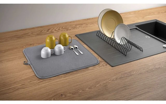 Escurridor Metaltex Dry-Tex 2 En 1 Con Tapete De Microfibra Negro 9 Escurridor Metaltex Dry-Tex 2 En 1 Con Tapete De Microfibra Negro - Imagen 7