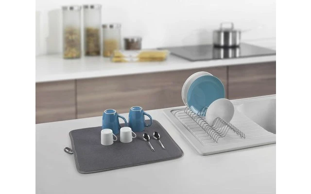 Escurridor Metaltex Dry-Tex 2 En 1 Con Tapete De Microfibra Negro 6 Escurridor Metaltex Dry-Tex 2 En 1 Con Tapete De Microfibra Negro - Imagen 4